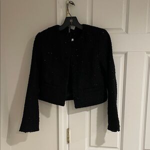 H&M Black Textured Women's Blazer